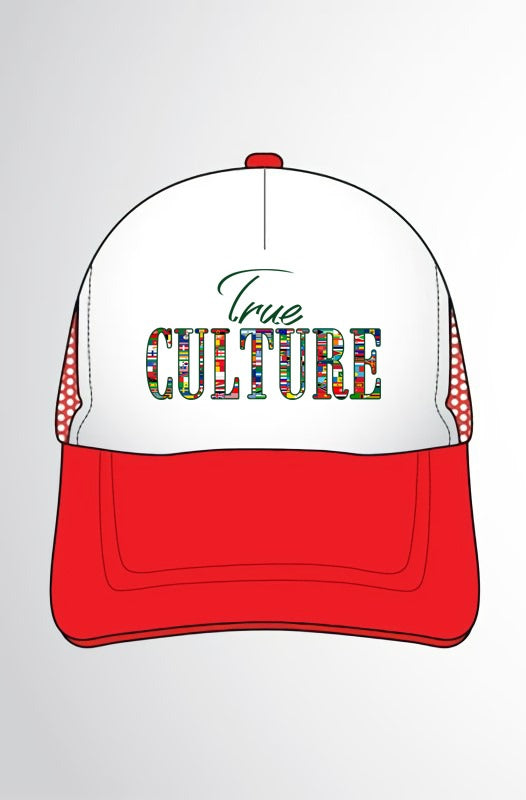 Red & White Embroidery/Sublimation Trucker Hat